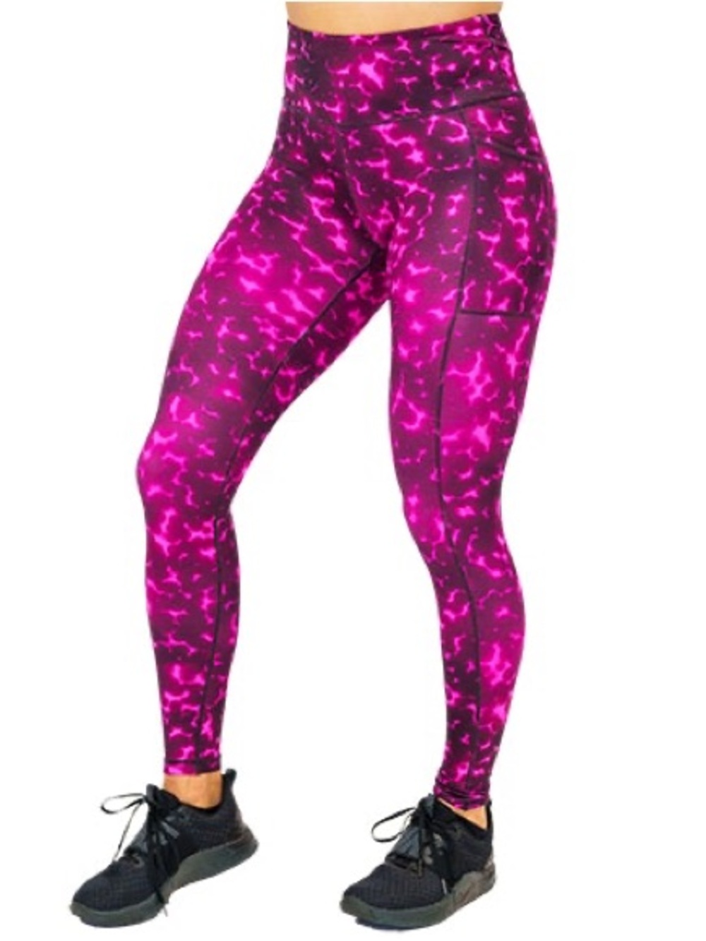 Constantly Varied Gear Pink & Black Marble Print High-Waist Leggings